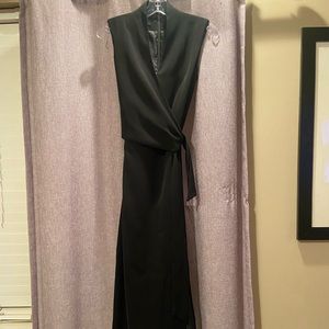 Black maxi dress with twisted belt design